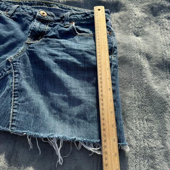 Vintage Y2K American Eagle Blue Cotton Denim Mini Skirt Women's 6 - Picture 8 of 10
